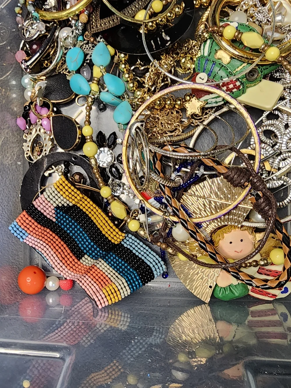 1lb Mixed Fashion Jewlery Lot For Crafting May Or May Not Have Matches